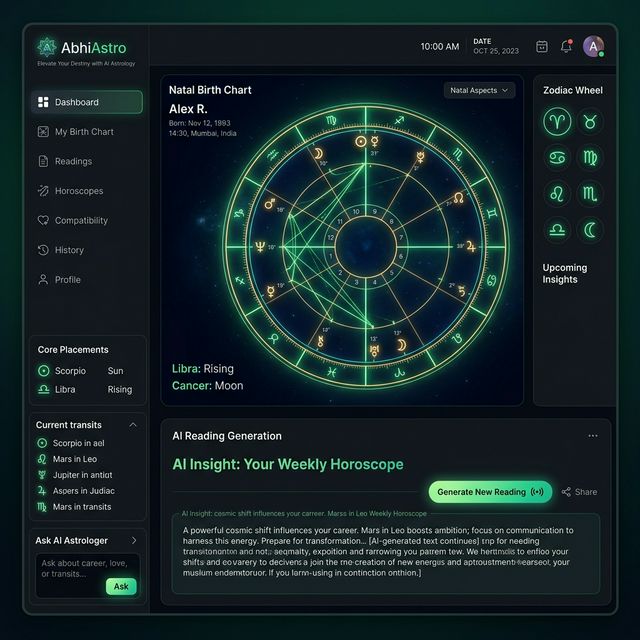 AbhiAstro Dashboard UI