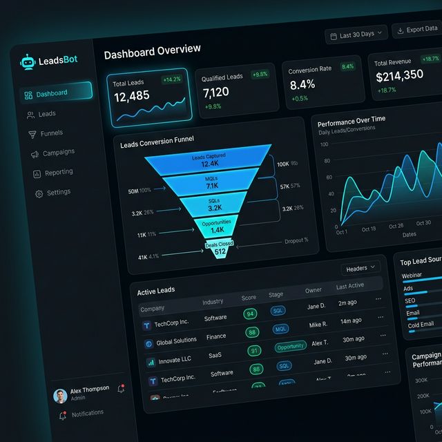 LeadsBot Dashboard UI